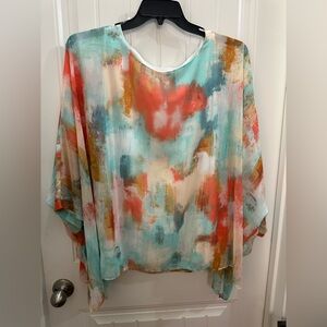 NWT Investments Multicolor Abstract Blouse 2x